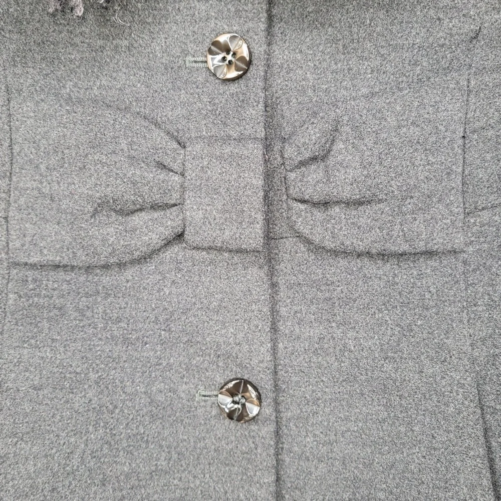 RARE....2013 Rothschild Grey Wool Blend Princess Coat w/ Faux‎ Mongolian Fur
